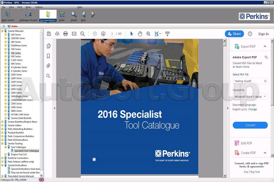 Perkins SPI2 2018A Parts Catalog and Service Manuals Offline Version