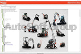 Bobcat Service Library 2021 technical documentation interface containing service manuals and schematics for construction machinery